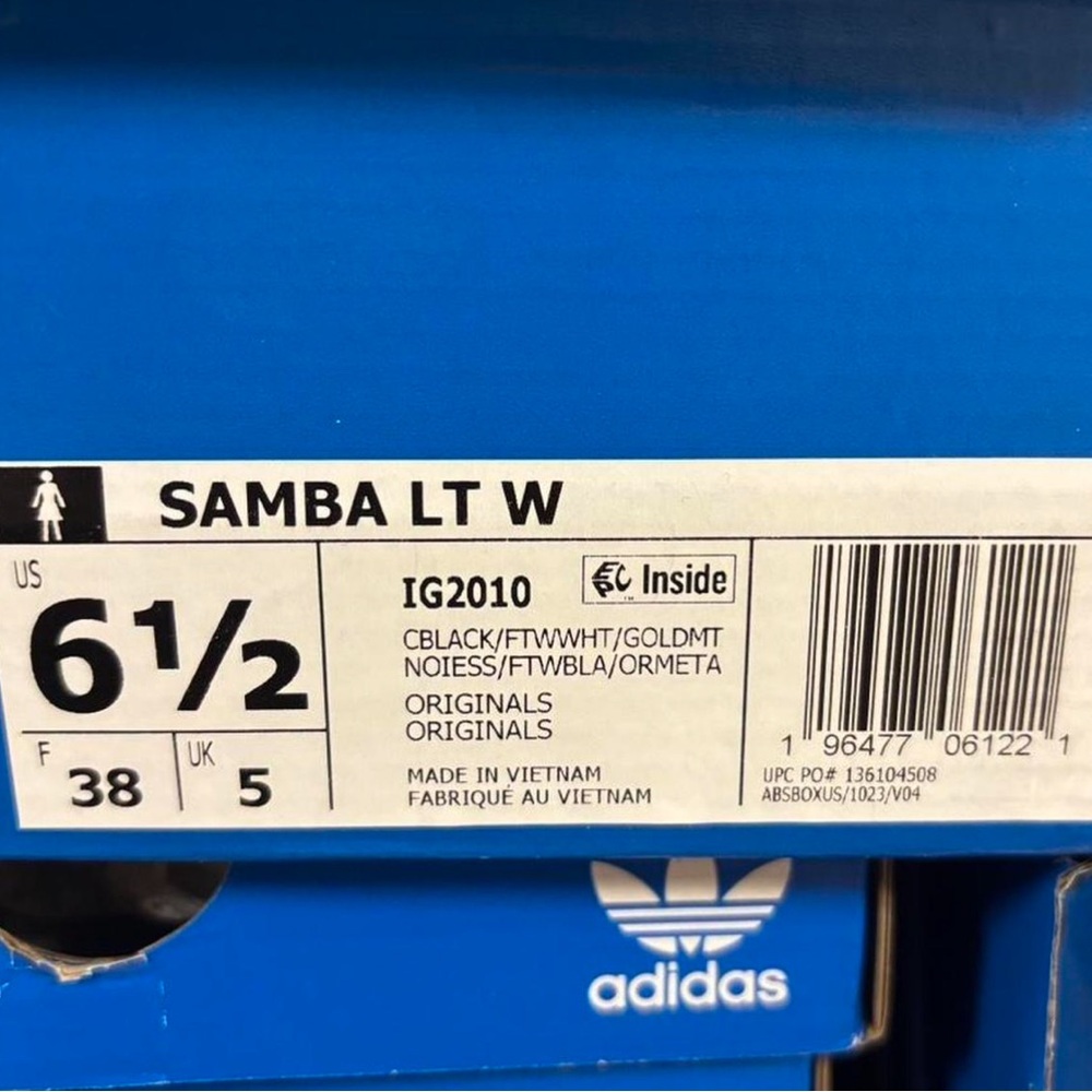 Adidas Black and White Samba LT Women’s Sneakers - Picture 9 of 10